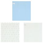 Baby Boys White, Ivory & Blue Muslin Swaddles (3-Pack), 1, hi-res