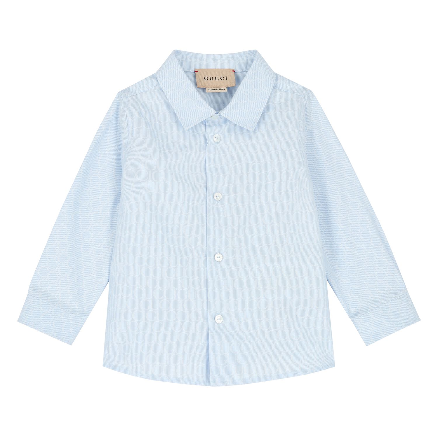 Younger Boys Blue Jacquard Logo Shirt, 1, hi-res image number null