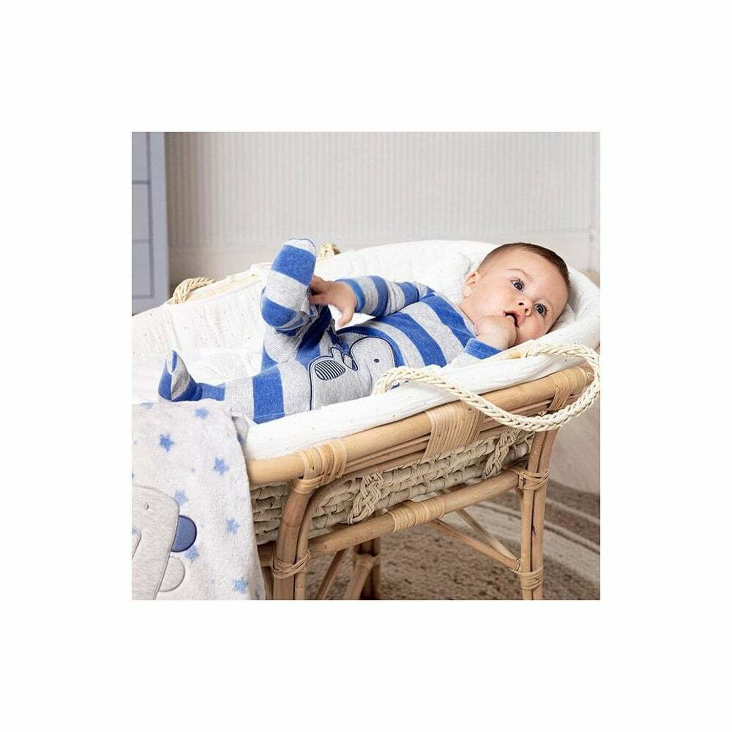 Boys Blue & Grey Babygrows (2 Pack), , hi-res
