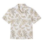 Boys Ivory & Beige Cotton Shirt, 1, hi-res