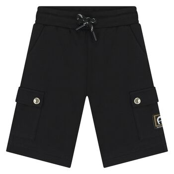 Younger Boys Black Logo Shorts