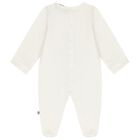 White & Gold Logo Babygrow, 1, hi-res