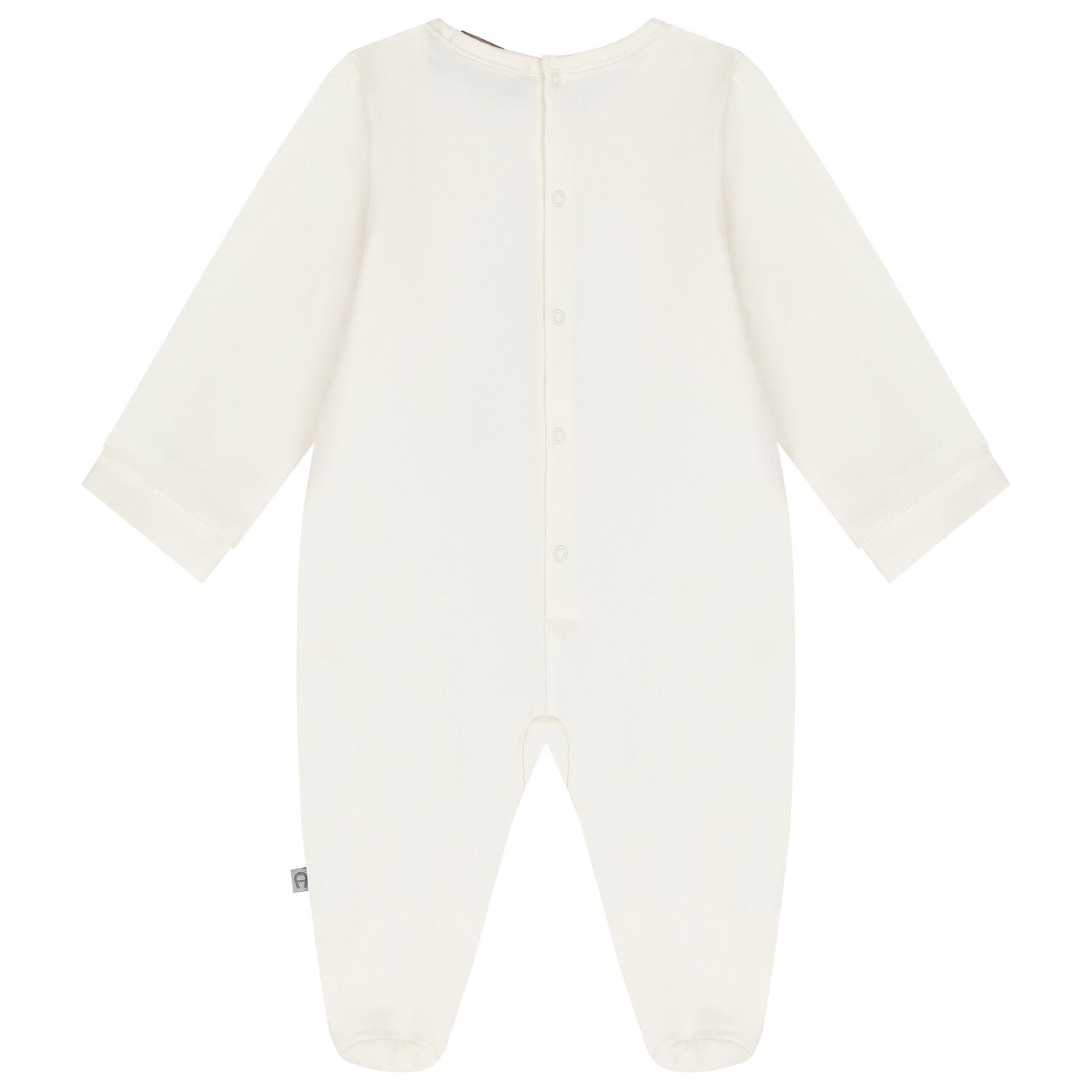 White & Gold Logo Babygrow, 1, hi-res image number null