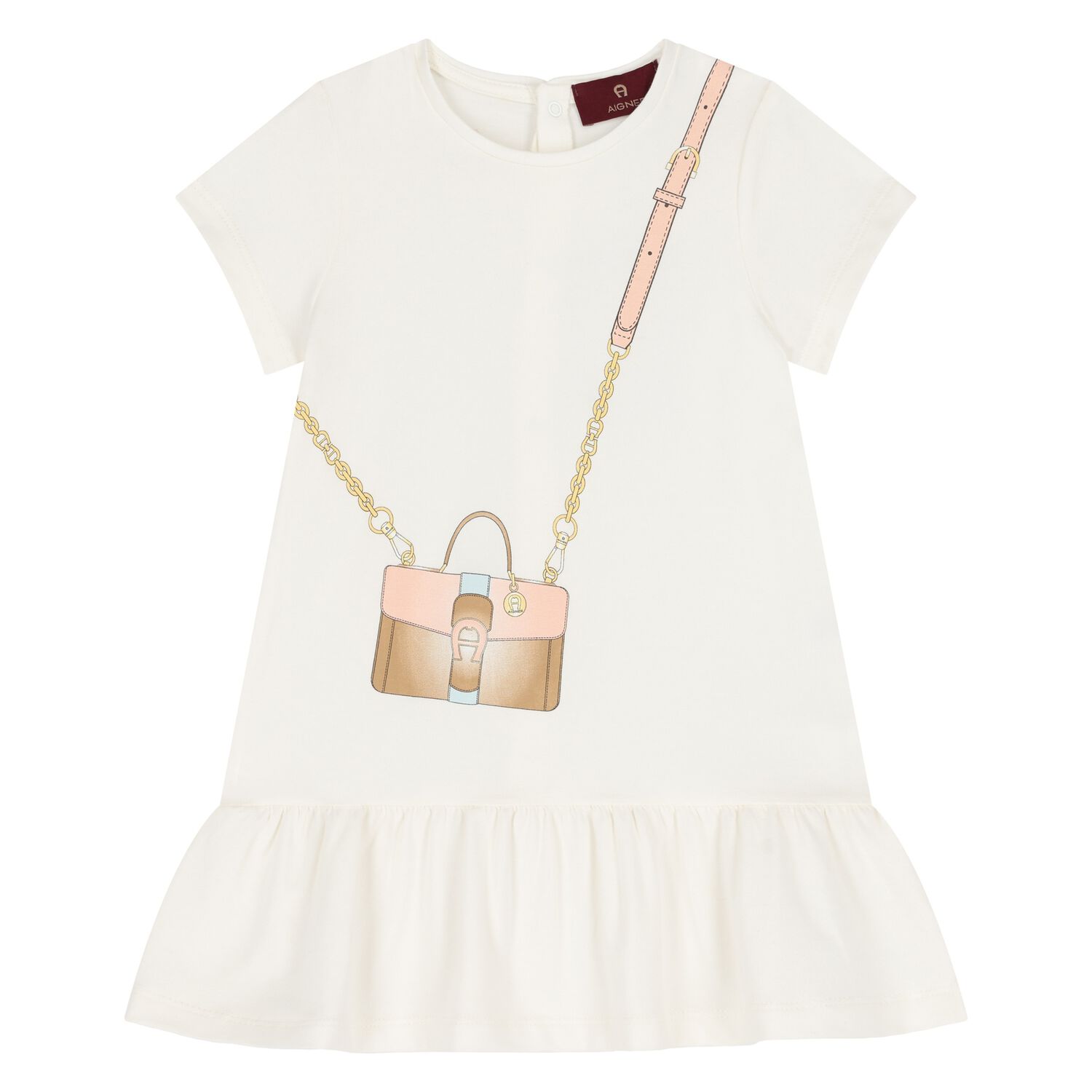 Younger Girls Ivory Crossbody Bag Dress, 1, hi-res