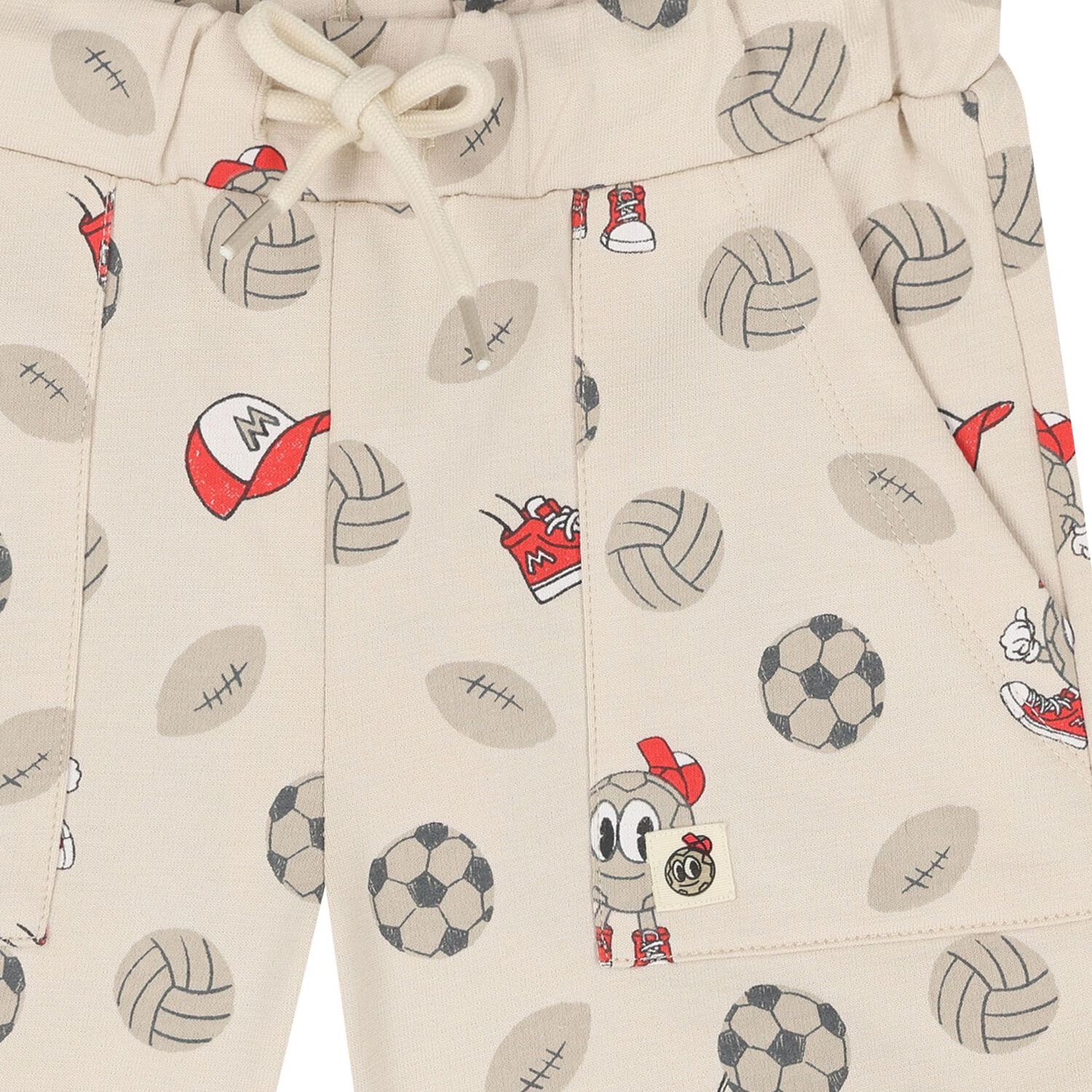 Younger Boys Beige Football Shorts, 1, hi-res