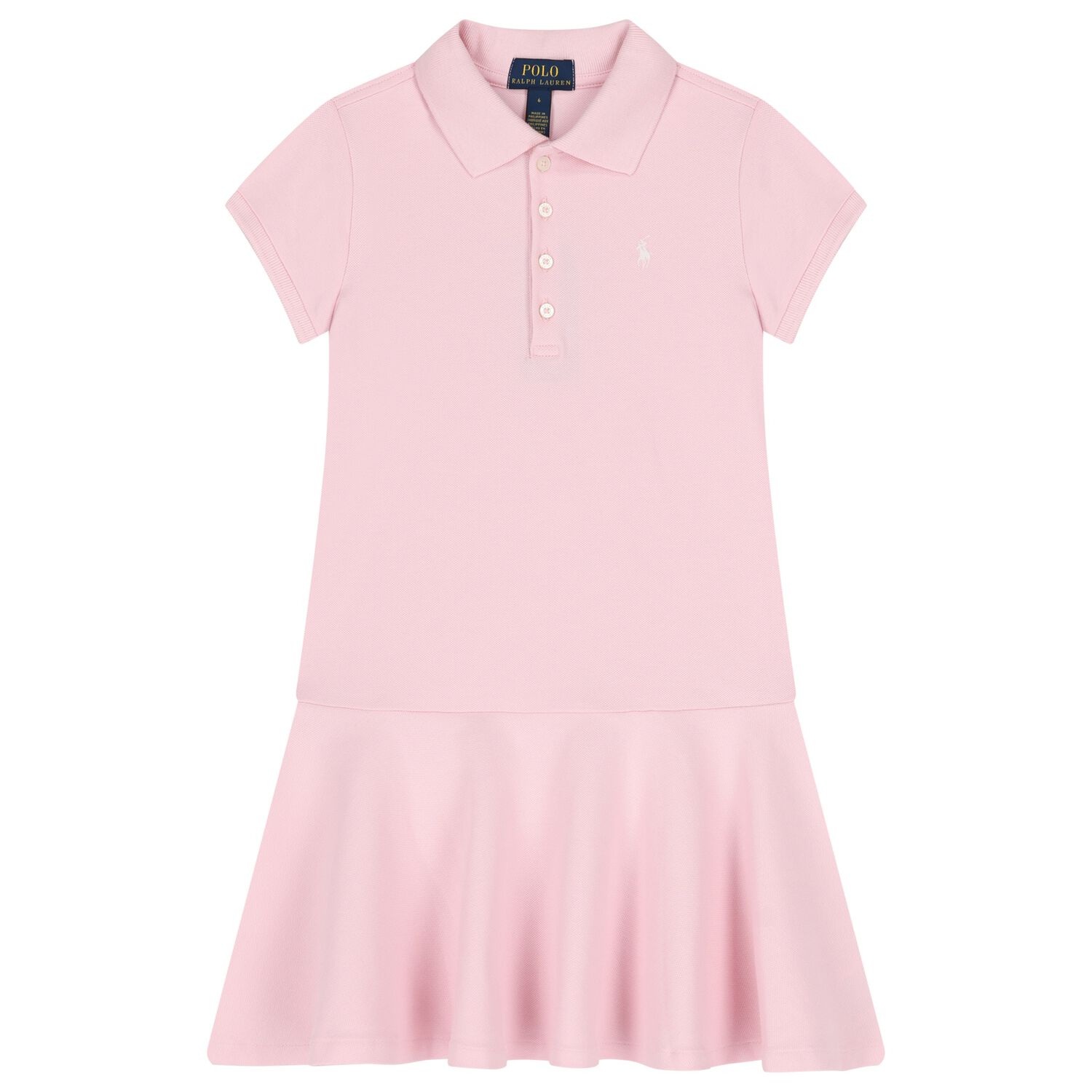 Girls Pink Logo Polo Dress, 1, hi-res