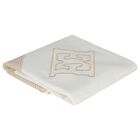 Baby Girls Ivory & Gold Logo Blanket, 1, hi-res