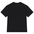 Girls Black Logo T-Shirt, 4, hi-res