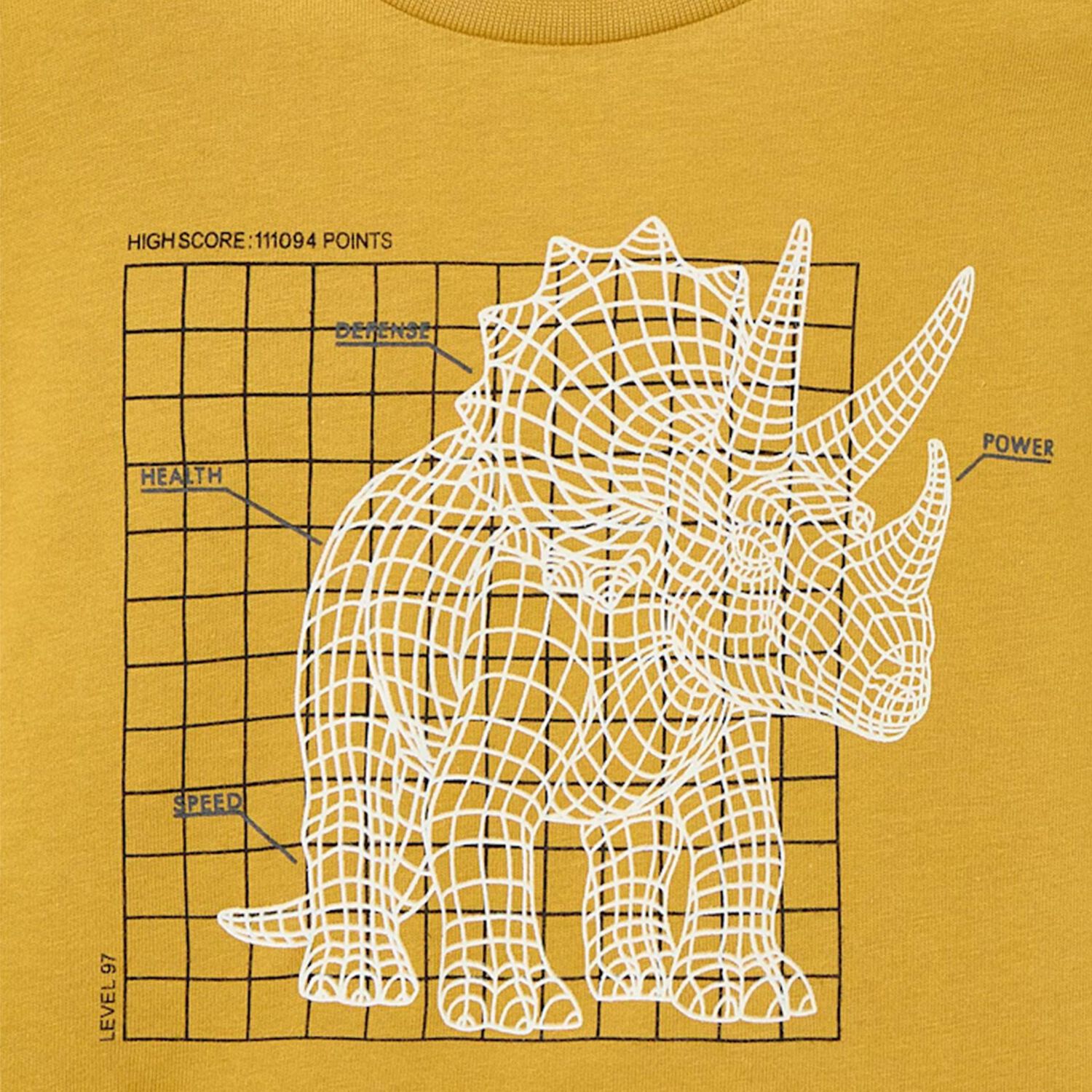 Boys Yellow Dinosaur Long Sleeve Top, 2, hi-res image number null