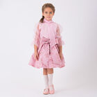 Girls Pink Organza & Jacquard Skirt Set, 1, hi-res