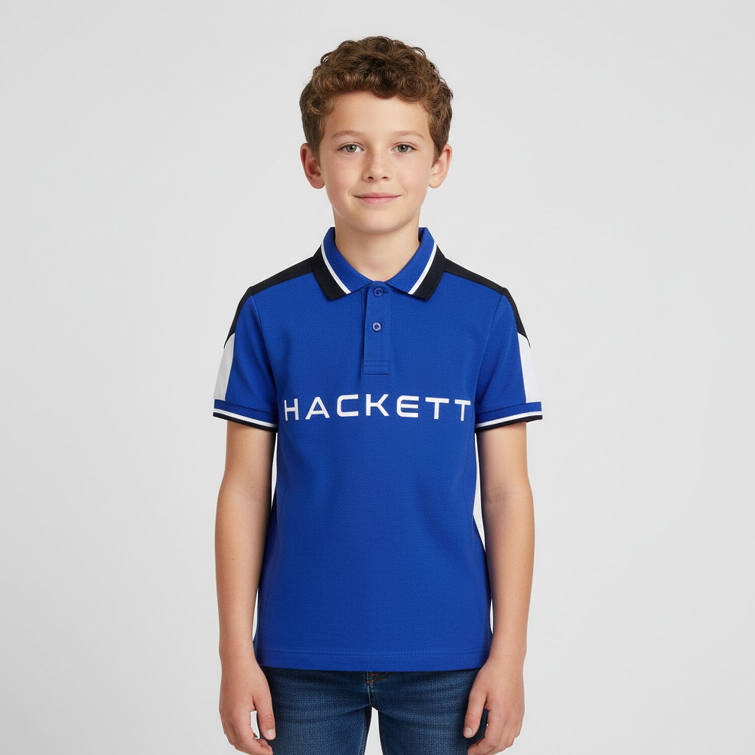 Boys Blue Logo Polo Shirt, 1, hi-res image number null