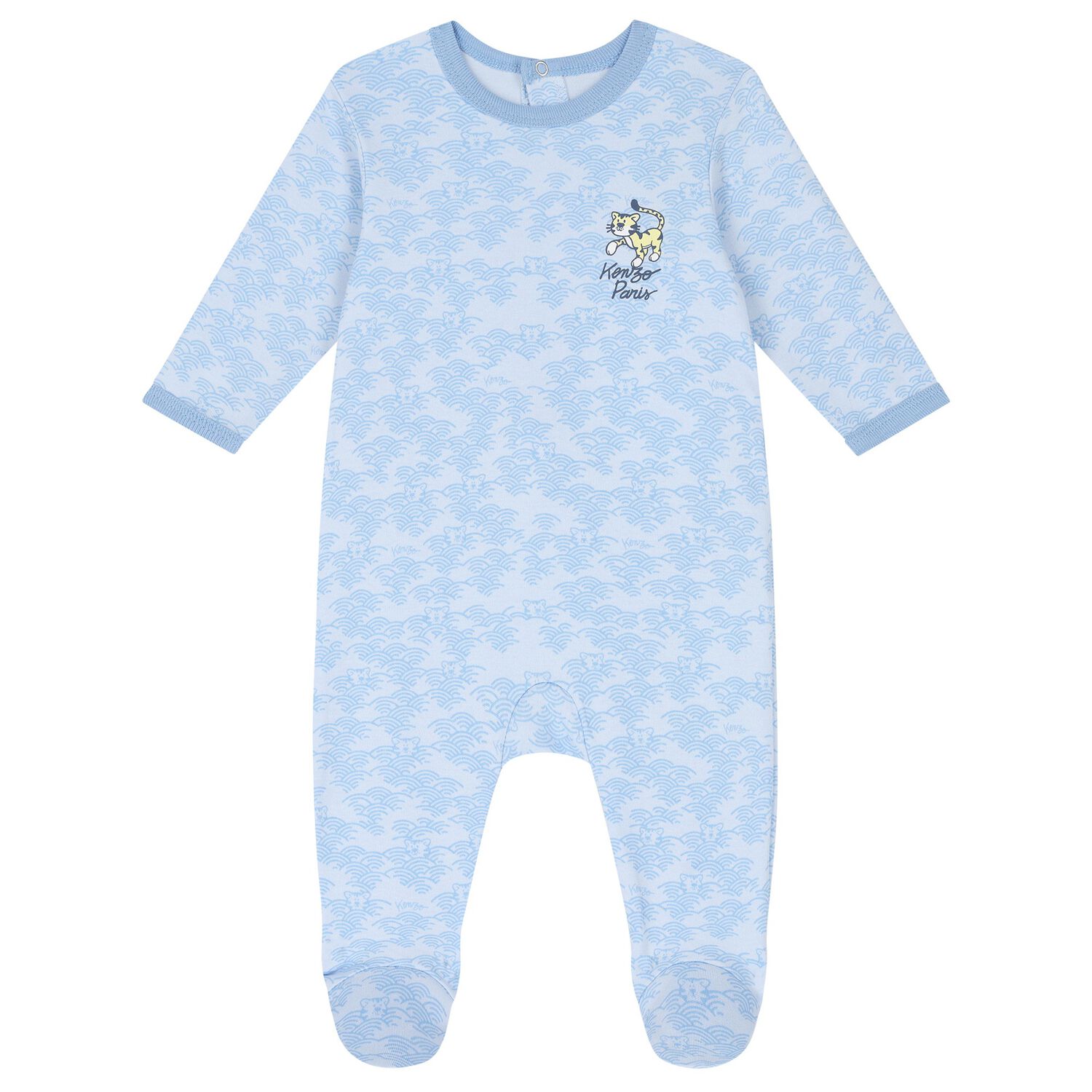 Baby Boys Blue Logo Babygrow, 1, hi-res