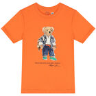 Boys Orange Polo Bear T-Shirt, 2, hi-res