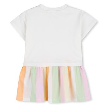 Younger Girls Ivory Bubble Tiger Dress