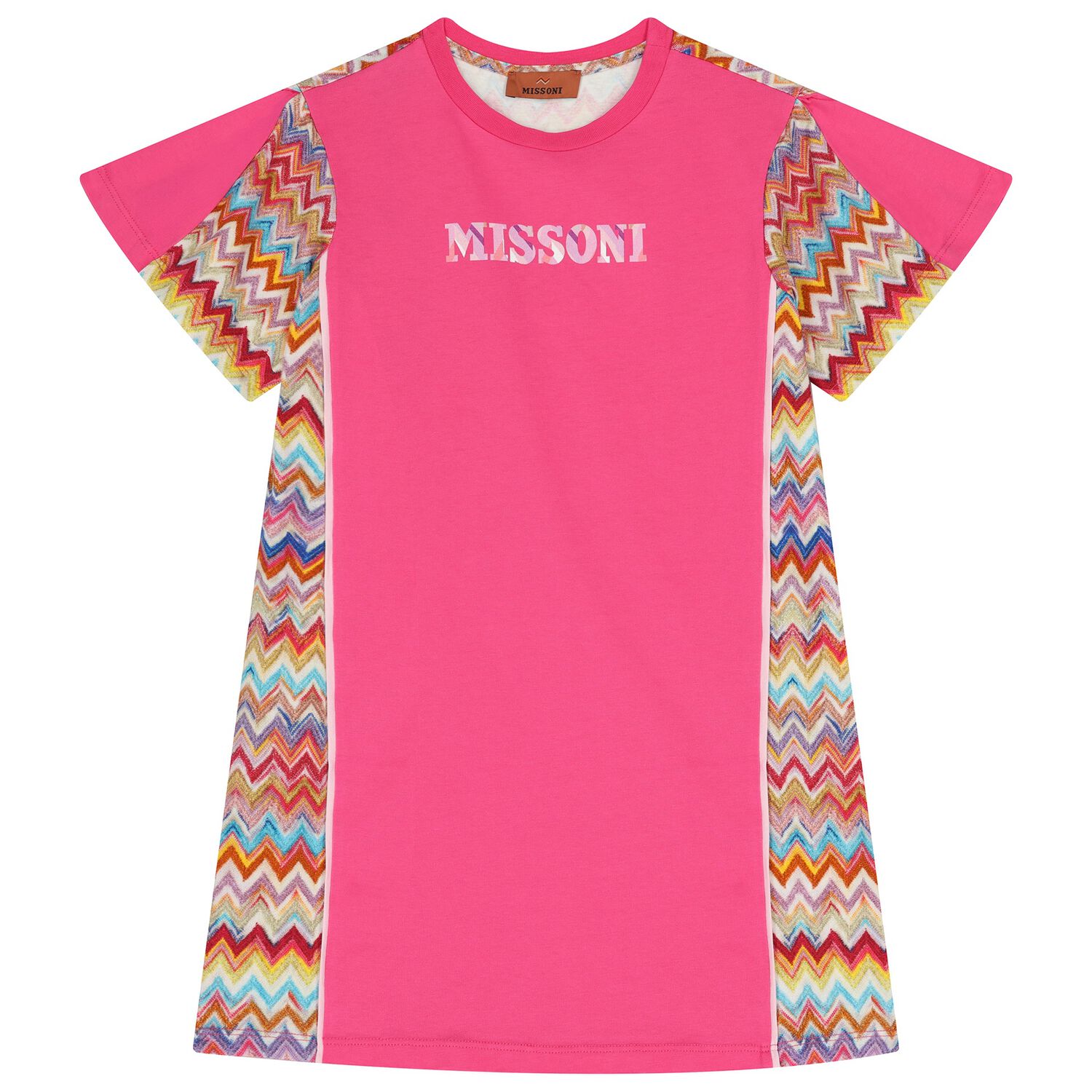 Girls Pink Zigzag Dress, 2, hi-res