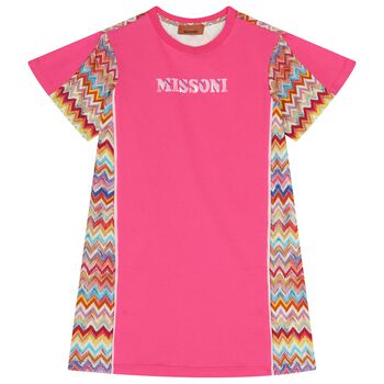 Girls Pink Zigzag Dress