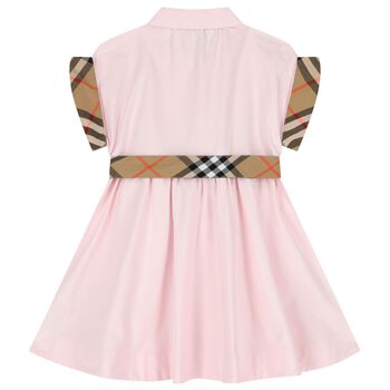 Girls Pink Check Dress