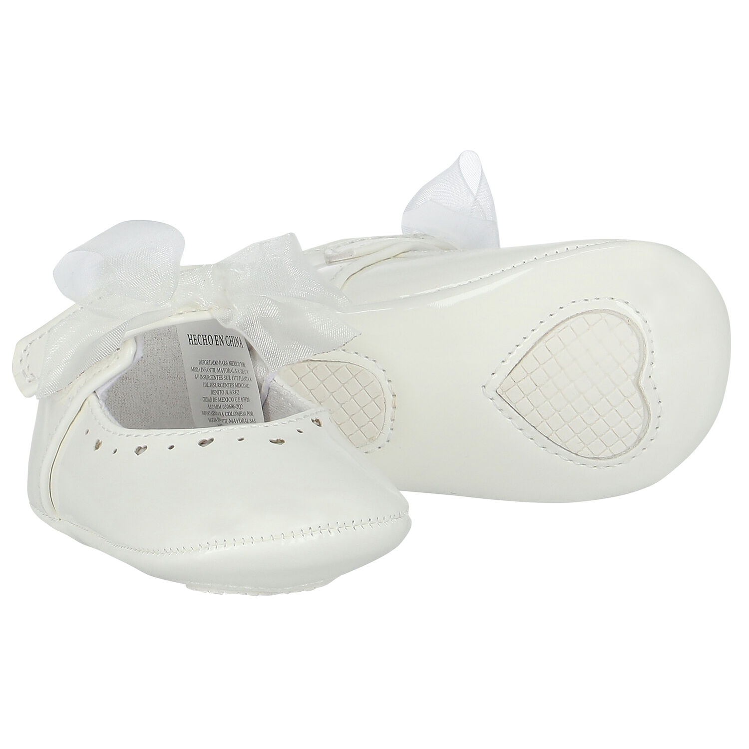 Baby Girls White Bow Pre Walker Shoes, 1, hi-res image number null