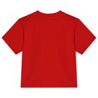 Girls Red Embellished Logo T-Shirt, 1, hi-res
