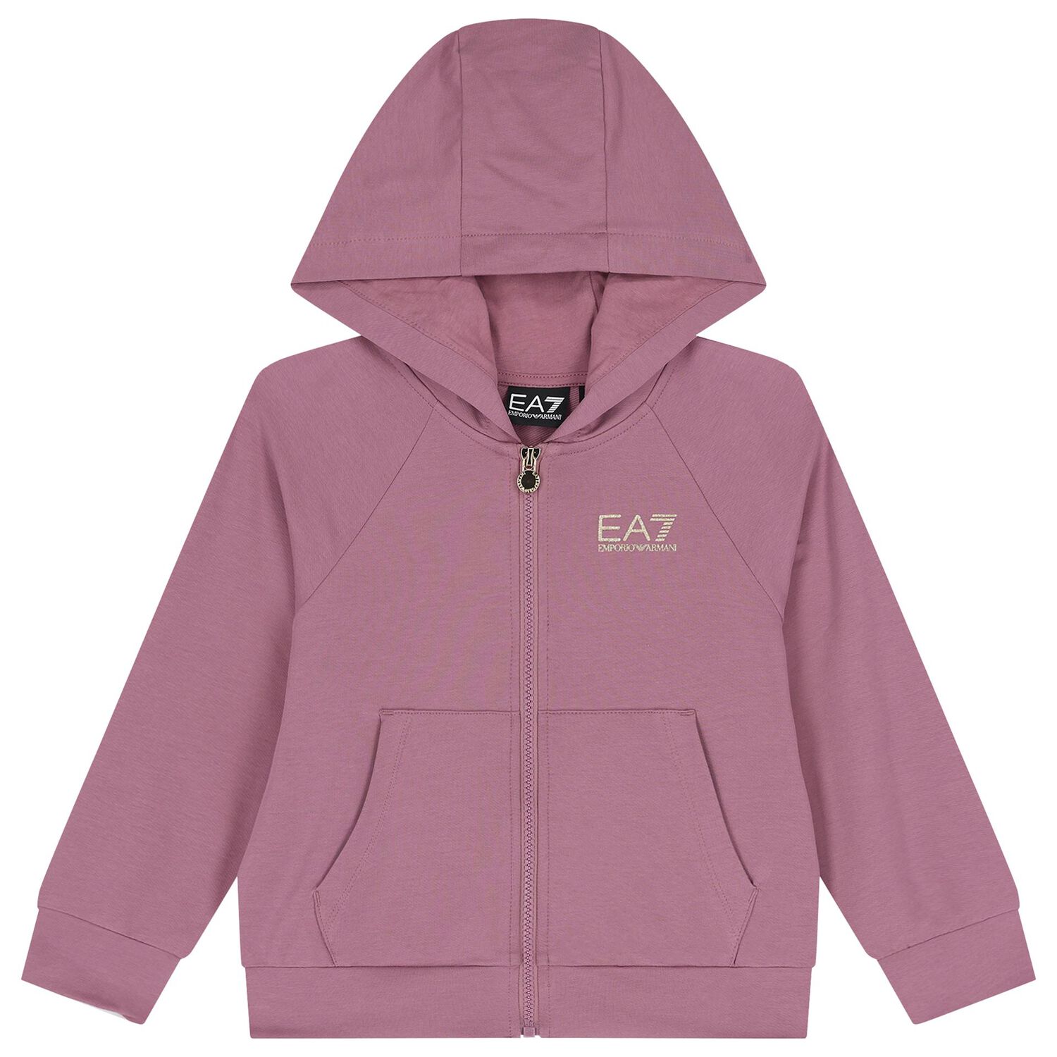 Girls Pink Logo Hooded Zip Up Top, 1, hi-res