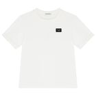 Boys White Logo T-Shirt, 1, hi-res