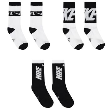 White & Black Logo Socks ( 3-Pack )