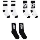 White & Black Logo Socks ( 3-Pack ), 1, hi-res