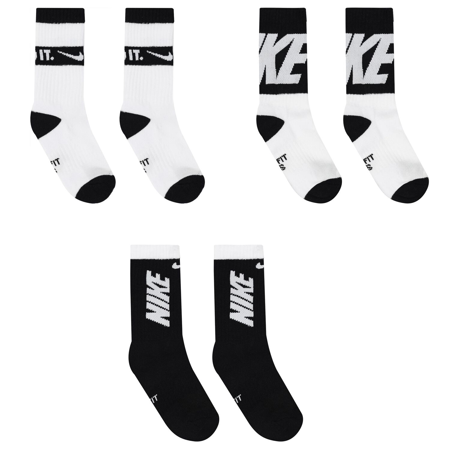 White & Black Logo Socks ( 3-Pack ), 1, hi-res image number null