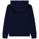 Boys Navy Logo Zip Up Top, 1, hi-res