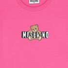Girls Pink Teddy Bear Logo T-Shirt, 3, hi-res