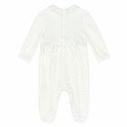 Baby Girls White & Pink Babygrow, 1, hi-res