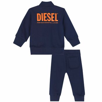 Younger Boys Navy Logo Tracksuit
