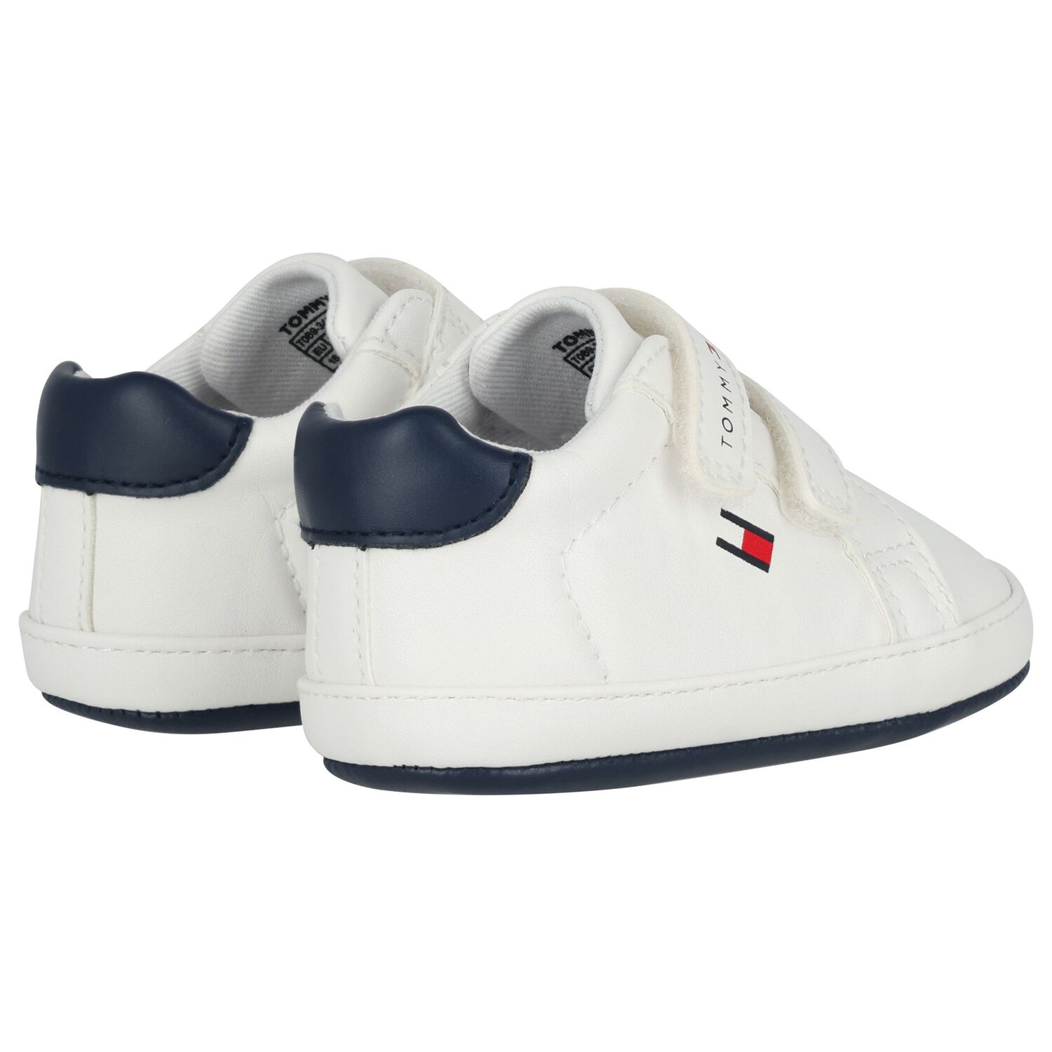Baby Boys White Logo Pre Walker Shoes, 1, hi-res