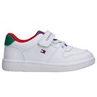 Boys White Logo Trainers, 1, hi-res