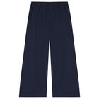 Girls Navy Blue Logo Trousers , 1, hi-res