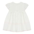 Baby Girls White Embroidered Dress, 1, hi-res