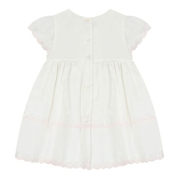 Baby Girls White Embroidered Dress