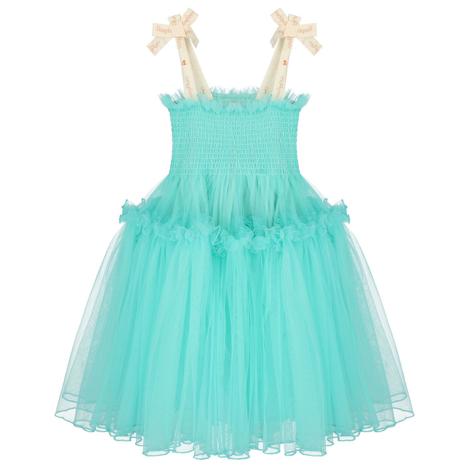 Girls Green Ruffled Tulle Dress, 1, hi-res image number null