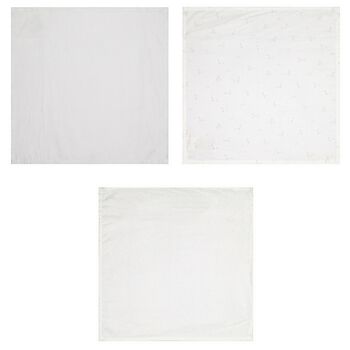 Baby Boys Ivory & Grey Muslin Swaddles ( 3-Pack )