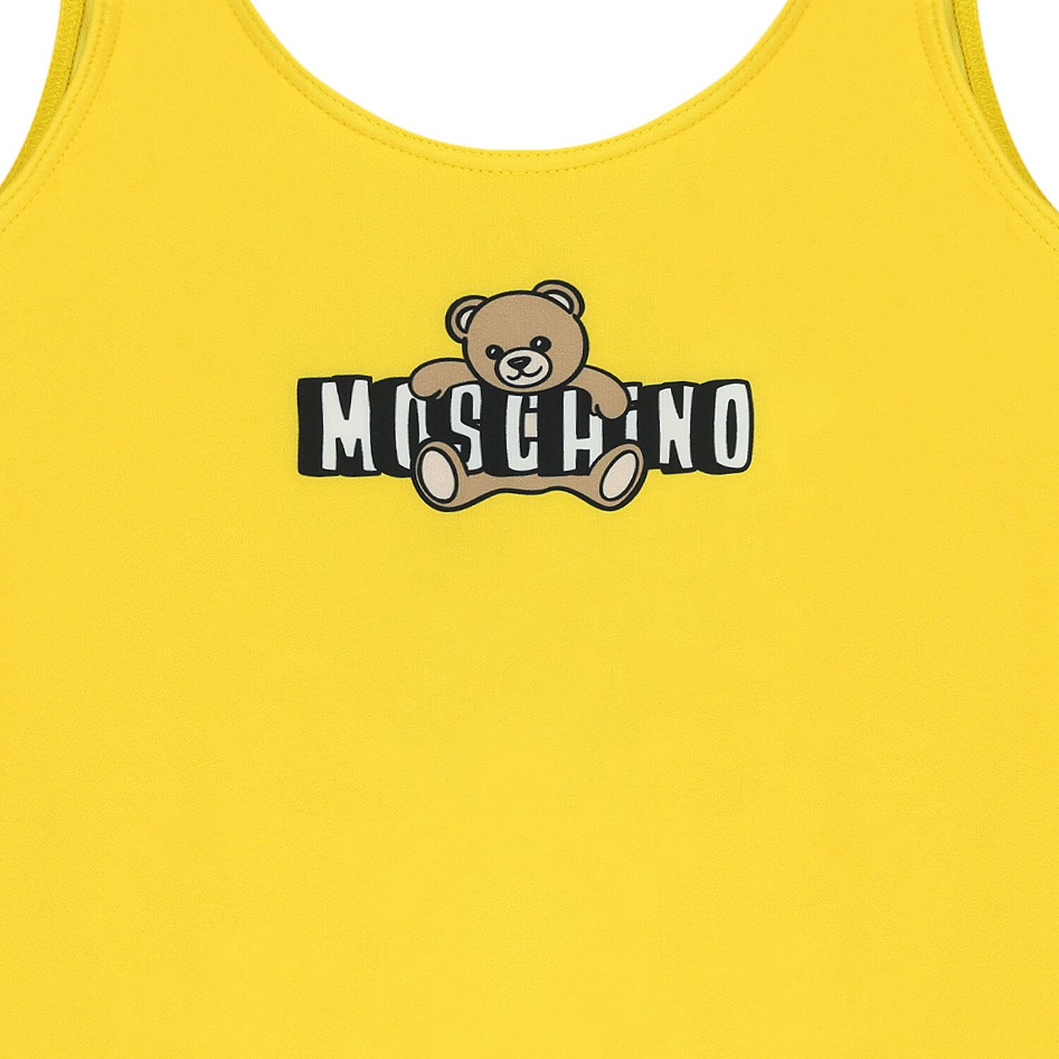 Girls Yellow Teddy Bear Logo Swimsuit, 3, hi-res