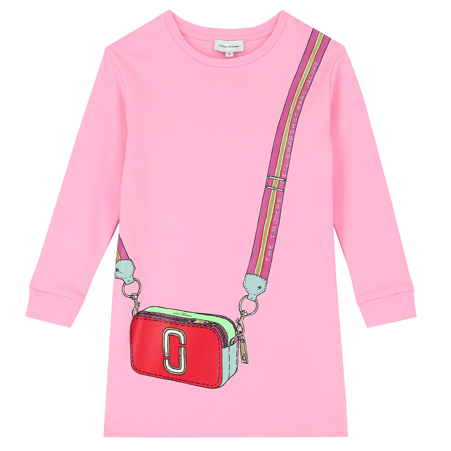 Girls Pink Logo Dress, 1, hi-res image number null