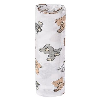 Baby Boys White Teddy Bear Blanket