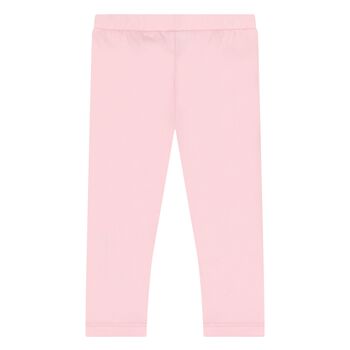 Younger Girls Pink Logo Leggings