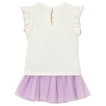 Younger Girls Ivory & Lilac Skirt Set