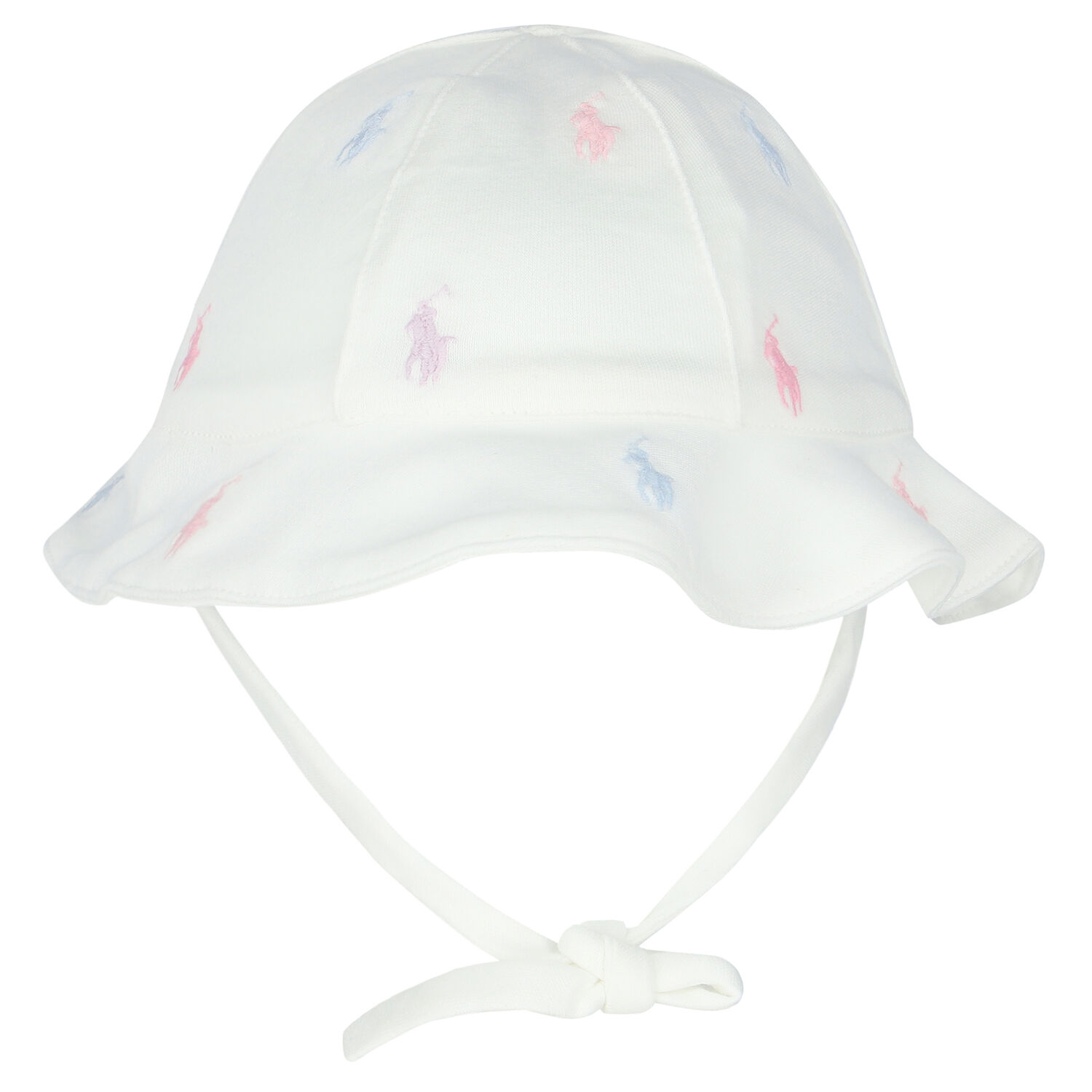 Baby Girls White Logo Hat, 1, hi-res