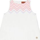 Girls White Zigzag Dress, 1, hi-res