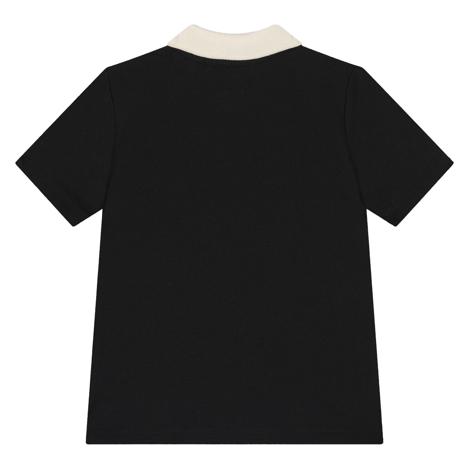 Younger Boys Black & Beige Logo Polo Shirt, 1, hi-res