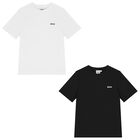 Boys White & Black Logo T-Shirts (2 Pack), 2, hi-res