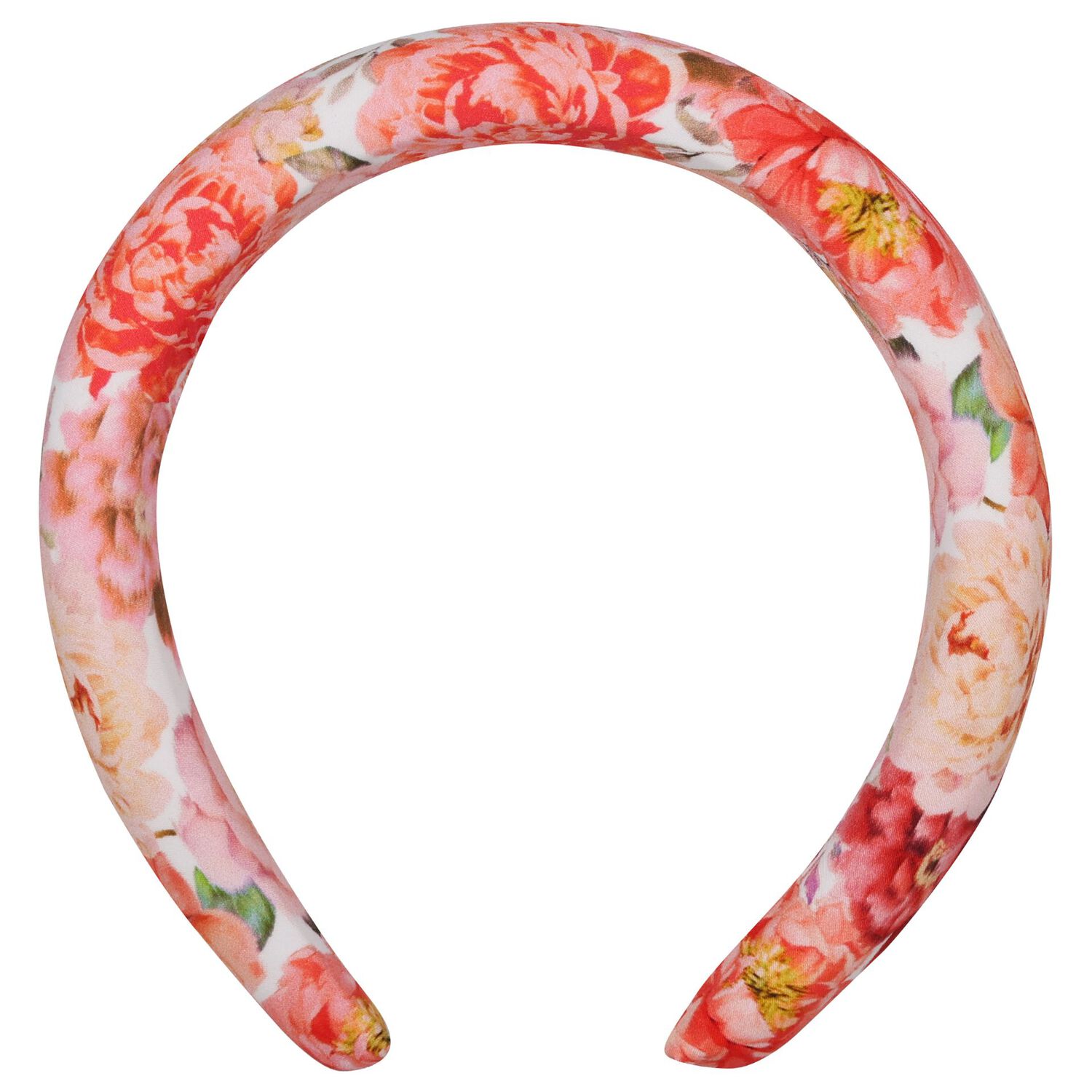 Girls Pink Floral Padded Headband , 1, hi-res