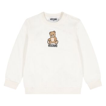 Younger White Teddy Bear Logo Sweatshirt